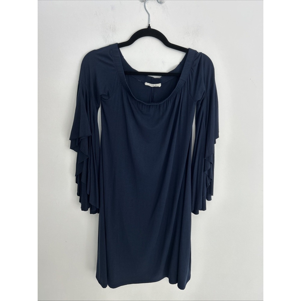Love In Size S Tunic Navy Dress Long Ruffle Bell Sleeves Relaxed Fit Girls Night